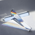 6Inch Crystal Triangular Prism for Photography Effects Physics Teaching Light Spectrum Optics Kits 2Pcs. 