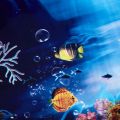 6X Blue Fresh Sea Background Aquarium Ocean Landscape Poster Fish Tank Background. 
