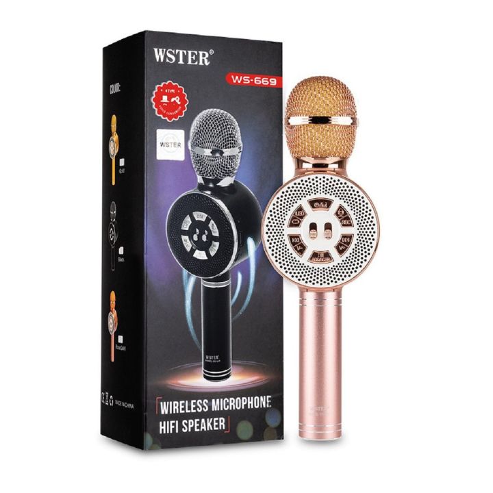 Wster Ws-669 Karaoke Ktv Mic Portable Bluetooth Speaker Microphone