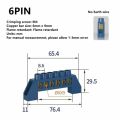 4/6/8/10/12 Positions Terminal 4Pin 6Pin 8Pin 10Pin 12Pin Brass Screw Grounding Bridge Terminal Blue Green Zero Line Earth And Neutral Block Connector Thickened Electrical Terminal Block Strip Wire. 