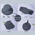 Mini Waterproof Foldable Bucket Hat Portable Wide Brim Fishing Hat Adjustable with Storage Bag Fisherman Cap Women. 