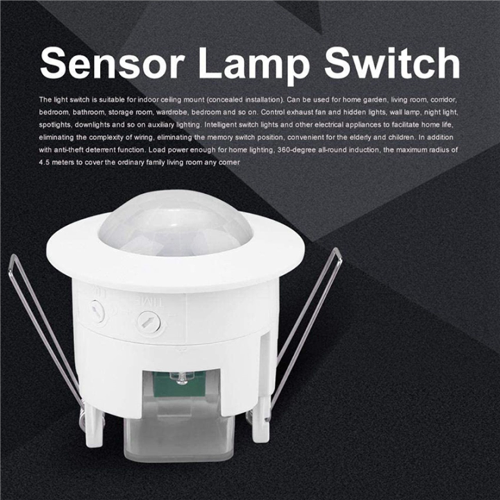 fasdaga%205X%20110V-220V%20360%C2%B0%20Infrared%20Recessed%20PIR%20Ceiling%20Motion%20Sensor%20Detector%20Light%20Switch,%20Motion%20Light%20Sensor%20-%20Image%207