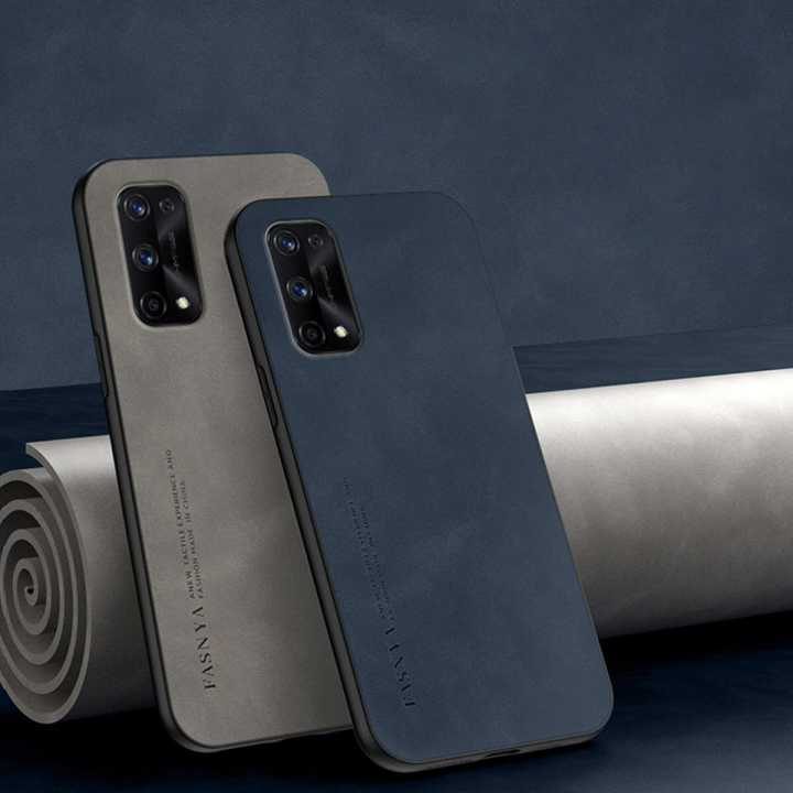 Lenuo For Realme X7 Pro Case Luxury Sheepskin Leather Shockproof Matte Back Cover