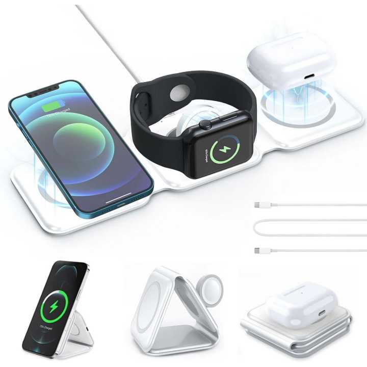 In Foldable Wireless Charger Station For Phone Watch Earbuds