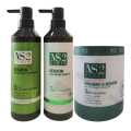 MS2 Professional Collagen & Keratin 3-in-1 Hair Spa - 100% Natural Shampoo, Conditioner & Treatment Cream for Hair Fall Control, Color Lock & Damage Repair. 