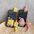 Patrick Star Casing iPhone 16 15 Pro Max 15 Pro 15 Plus 15 14 Pro Max 14 Pro 14 Plus 14 Cartoon SpongeBob SquarePants Lanyard Strap Silicone Shockproof Phone Case. 