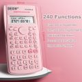 Portable 240 Functions Engineering Scientific Calculator 2-Line Standard Function Calculator School Office Supplies Desk Accessories Math Calculators for Student and Teacher. 