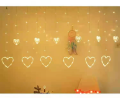 Heart Shape Curtain String Lights 6 Big Heart 6 Small Heart with 8 Flashing Modes Decoration | for Indoor & Outdoor Decorations. 