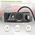 Auto Waterproof Camera Lens 12V-24V HD Car Rearview Camera with Parking Sensor Reversing Radar Camera Night Vision Sound Tip. 