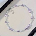 Elegant Purple & White Bead Necklace for Women by Treasure Box Nepal. 