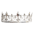 FORIDE Royal Crown for Men - Metal Prince Crowns and Tiaras, Full Round Birthday Hats,Medieval Accessories (Silver). 