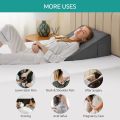 Orthopedic Bed Wedge Pillow for Acid Reflux & Gerd | Memory Foam Incline Back Support Cushion for Snoring Relief. 