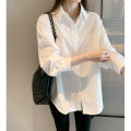 White shirt women's 2025 new Korean version of the design sense niche foreign style top to wear a versatile casual shirt wholesale. 