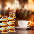 4 Pieces Acrylic Donut Stands Clear Bagels 5.9 Inch Round Stand Holder Dessert Stand Table for Christmas Party. 