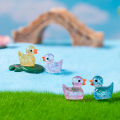 Mini Glitter Clear Duck Ornament Cute Resin Craft Desktop Colorful Duck Figure Figurine Statue Dollhouse Garden Microlandscape Decoration. 