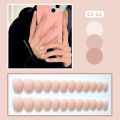 MAANGE 24Pcs Mini Nude Pink Fake Press On Nails With Glue & File CS22. 