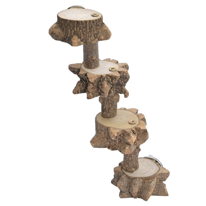 NAMUNY Bird Platform Perch Playground for Parakeet, Cage Natural Wood Play Stand Parrot Flat Perches for Medium Birds