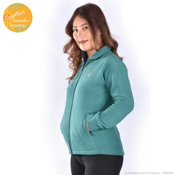 Creative%20Touch%20Fashion%20Petrol%20Blue%20Front%20YKK%20Zippered%20Polar%20Fleece%20Jacket%20For%20Women%20MJK1076%20-%20Image%207
