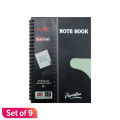 Paperline Black A5 Note Book 50 Pages Set of 9. 