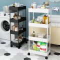 3/4 Layer Slim Storage Moving Rack Shelf Kitchen Home Bedroom Bathroom Organizer Trolley. 