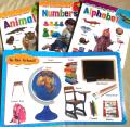 4 Big Board Books Set For Children: Alphabet / Numbers / Animals / Words ( My First Board Book Case for Kids : Helps Children Read and Learn). 