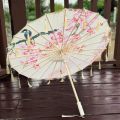 Vintage 70cm Silk Fabric Tassel Umbrella Handheld Chinese Style Classical Oil Paper Umbrella Windproof Decorative Tassel Umbrella Hanfu Photography Prop. 
