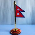 1' Nepal Flag with Stand. 