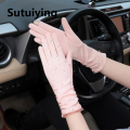 Sutuiying Spring/Summer Sunscreen And UV Protection Split Finger Gloves Thin Medium And Long Pure Driving And Riding Anti Slip Gloves Runrui. 