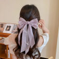 Spunky Add-ons Elegant Bow Ribbon Hairpin for Women Long Tassels Pearl Pin Bowknot Stain Hair Clip. 