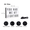 Cinema Light Box Personalized Neon Signs, Warm White LEDs Lightbox with Letters, Numbers, Symbols. 