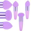 3pcs Makeup Pen Set Mini Sponges Small Mushroom Purple Women Beauty Tools Heart Shaped Puff Portable Wet Dry Pens Cosmetics. 