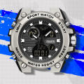 Mark Fairwhale Multi Functional Waterproof Large Dial Dual Display Sports Electronic Watch for Unisex FW-5100-R1. 