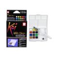 Sakura Koi Watercolor Pocket Field Box with Waterbrush, (12 Assorted). 