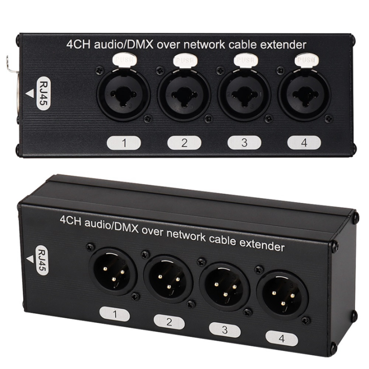 Xlr Extender 1Pair 4-Channel 3-Pin XLR or 6.3Mm Audio and DMX over Network Cable ...