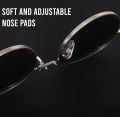 Silver Metal Thin Square Retro Trendy Sunglasses For Men - Black Lens | Fashion Polycarbonate Frame Sunglasses For Men. 