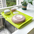 Drain Rack Kitchen Dish Drainer Tray Large Sink Drying Rack for Kitchen Worktop Organizer Drying Rack Blue 1 PCS. 