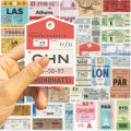 40Pcs Retro Traveling Boarding Check Graffiti Stickers Boarding Pass Sticker Luggage Suitcase Laptop Decals. 