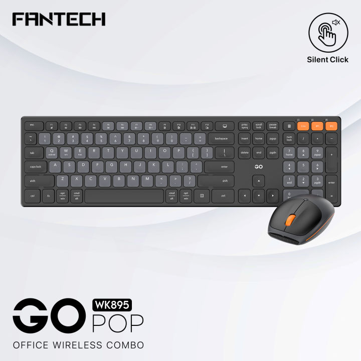 Fantech WK895 / WK-895 Pop Keys Wireless Keyboard Mouse Combo Office Series-Black