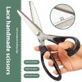Fashion Zig Zag Scissors Serrated Edge - Stainless Steel Fabric Scissors for Sewing, Lace Cutting, Tailor Tools, Dressmaking, DIY Paper. 