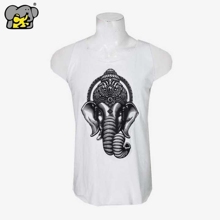 Shangrila Ganesh Printed Cotton Tank Top For Men - Fashion | Tank Tops For Men | Men's Wear | Printed Tank Tops |