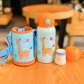 Baby School Bottle - Kids Stainless Steel Thermos Mug with Straw. 