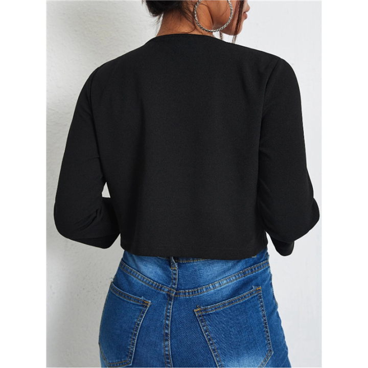 Casual%20Jackets%20for%20Women%20Solid%20Open%20Front%20Crop%20Jacket%20-%20Image%204
