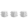 3X US Travel Plug Adapter EU/UK/AU/In/CN/JP/Asia/Italy/Brazil to USA (Type B), 3 USA Plug, Charger Converter White. 