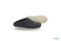 Handmade Charcoal Classic Wool Felt Slipper with Leather Sole. 