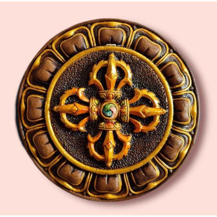 Bajra Astamangal Mandala/Wall Hanging/Good Will Symbol/Home Decor/Office Decor - 9 Inch Diameter