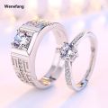 Wenefang Real 925 Sterling Silver Woman's High Quality Jewelry 【2025 Version】 New Crystal Zircon Couple Ring For Men XY0396. 