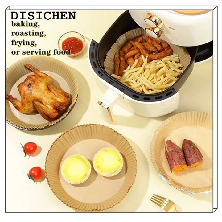 DISICHEN%202025%20100pcs%20Air%20Fryer%20Paper%20Liner%20Non-stick%20Air%20Fryer%20Parchment%20Paper%20Liners%20Baking%20Paper%20Filters%20for%20Kitchen%20Airfryer%20Micro-waveHats%20Caps%20-%20Image%206