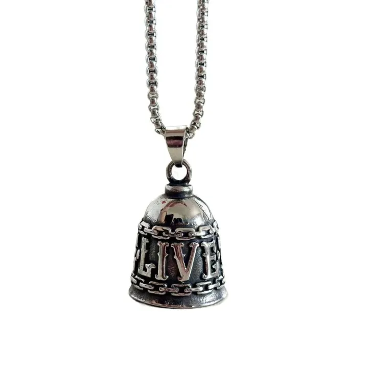 Vintage Live to Ride Motorcycle Guardian Bell 3D Design Punk Style Evil ...