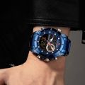 NAVIFORCE NF9163 Double Time Waterproof Luxury Business Edition Stainless Steel Watch. 