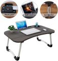 Foldable Bed Study and Laptop Table Portable Multifunction Kids with Cup Holder Color - Black - Laptop Tables |. 